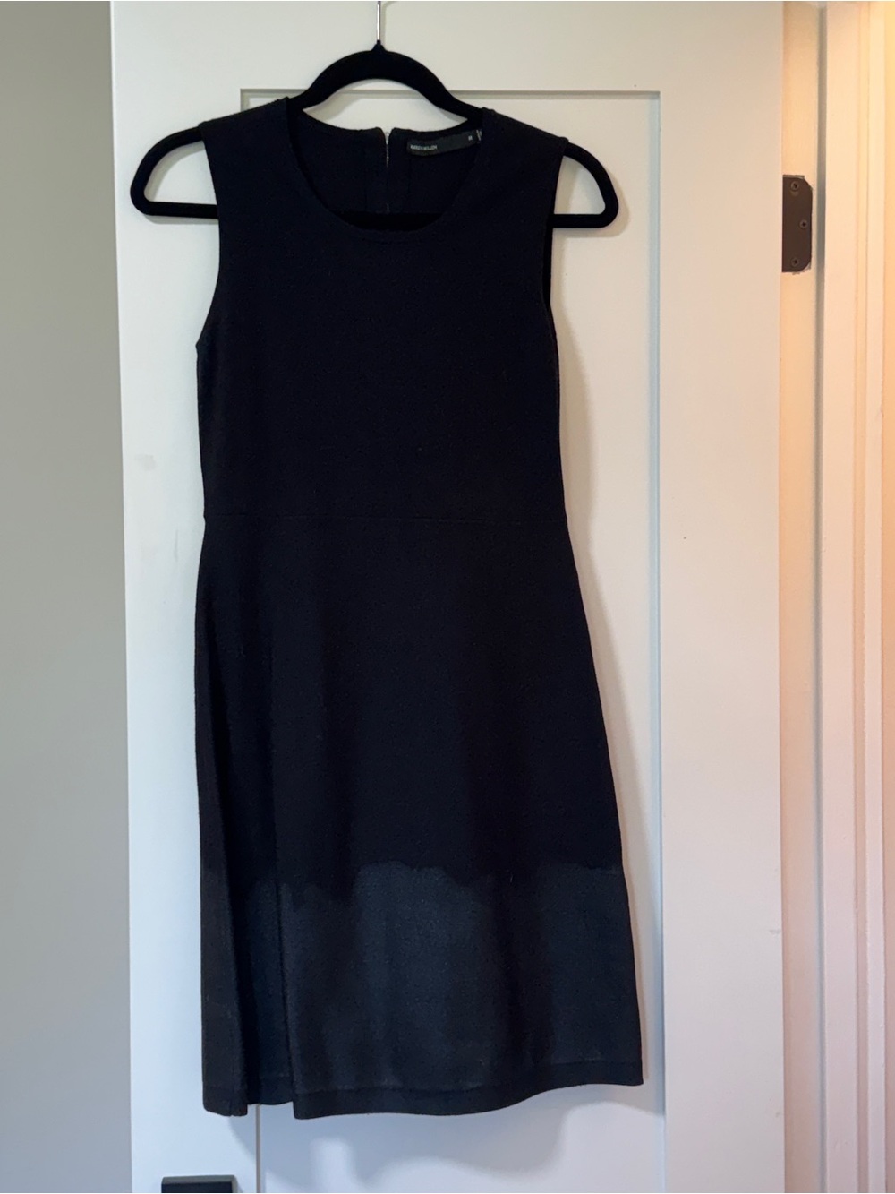 Karen Millen Black Sleeveless Fit-and-Flare Dress